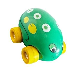 Vintage Tonka Turtle Toy | Green Plastic Animal with Wheels | 1970s Child’s Toy